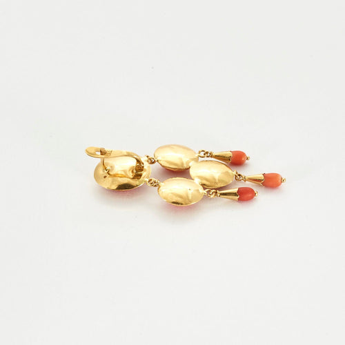 Boucles d'oreilles Boucles d'oreilles girandole or jaune et corail 58 Facettes DV0640-4