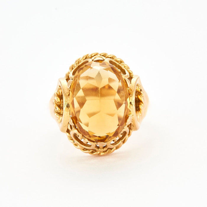 Bague 55 Bague en or jaune et citrine 58 Facettes DV0658-1-55-2