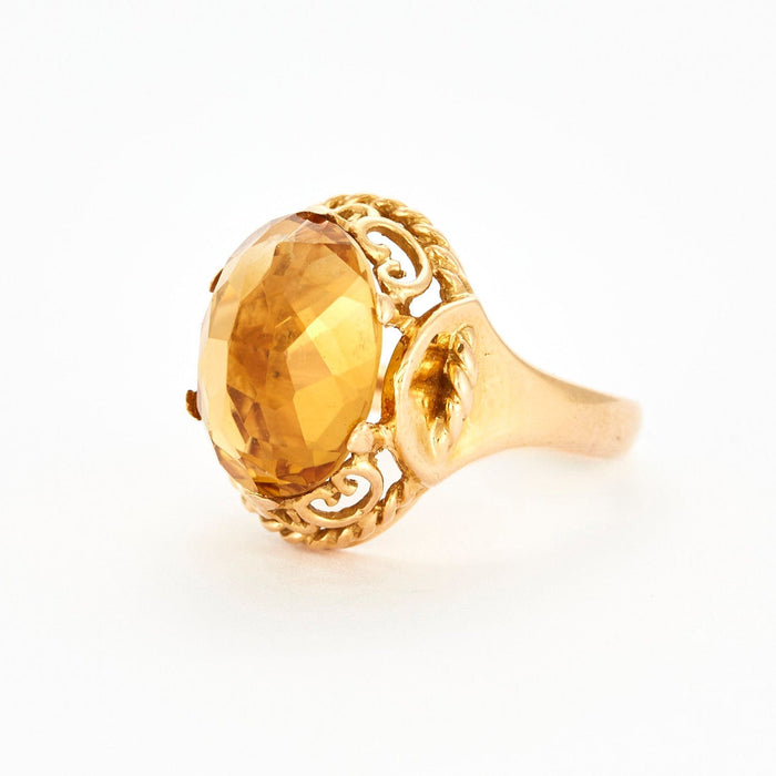 Bague 55 Bague en or jaune et citrine 58 Facettes DV0658-1-55-2