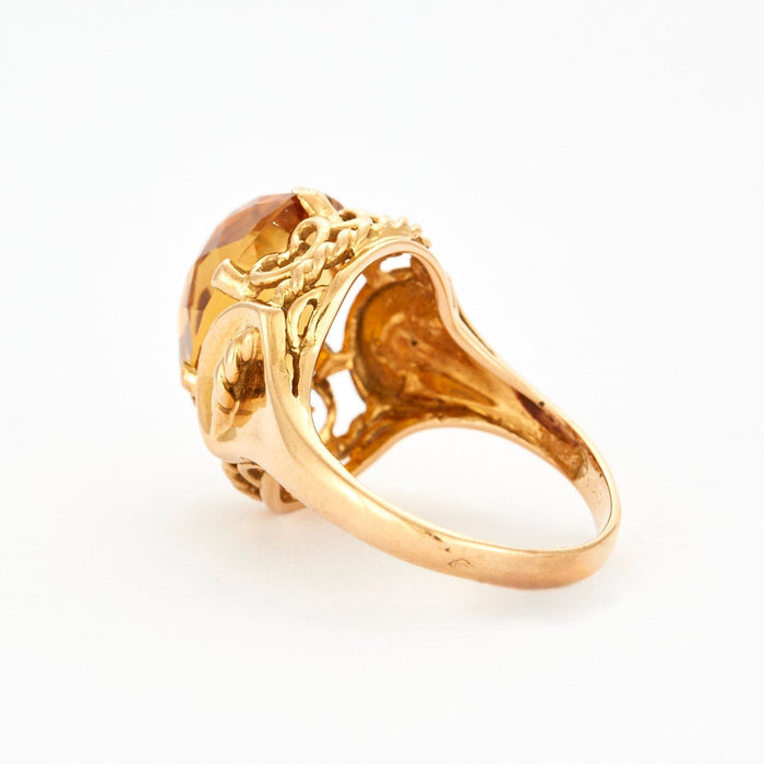 Bague 55 Bague en or jaune et citrine 58 Facettes DV0658-1-55-2