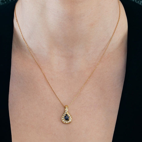 Pendentif Pendentif or jaune saphir et diamants 58 Facettes DV2004-6