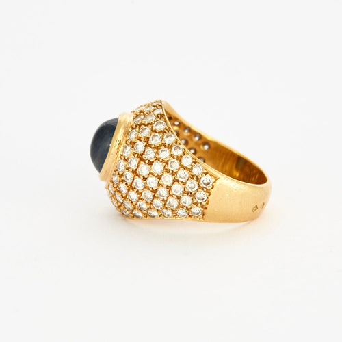 Bague 48 Bague en or jaune saphir et diamants 58 Facettes DV0663-3