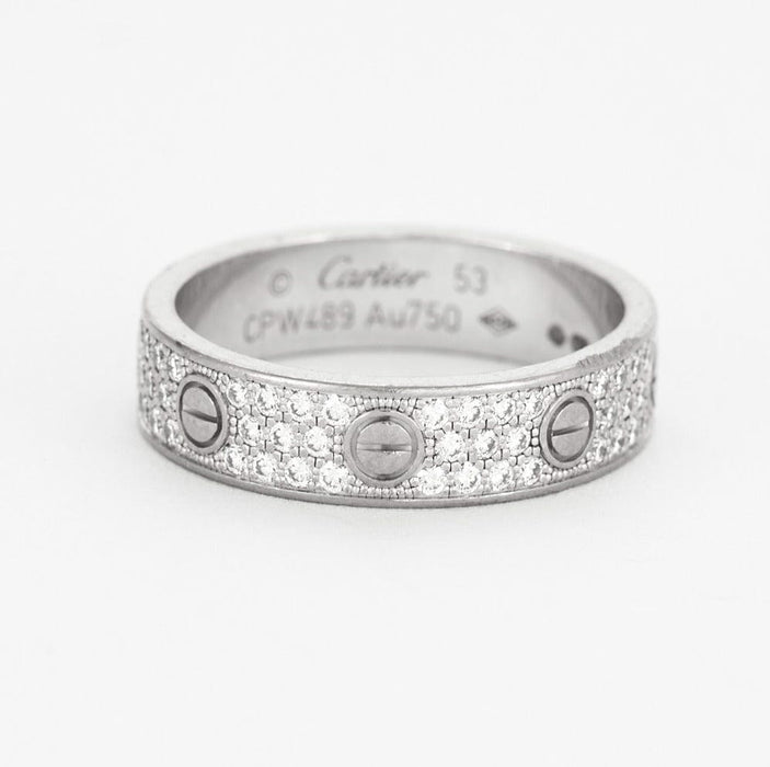 Bague 53 CARTIER- Bague Love or gris et diamants 58 Facettes DV3922-1