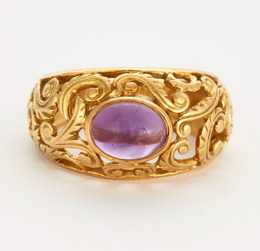 Bague 53 Bague en or jaune avec améthyste 58 Facettes DV3841-4