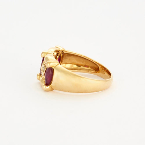 Bague 56 Bague en or jaune sertis de rubis et diamants 58 Facettes DV3841-3