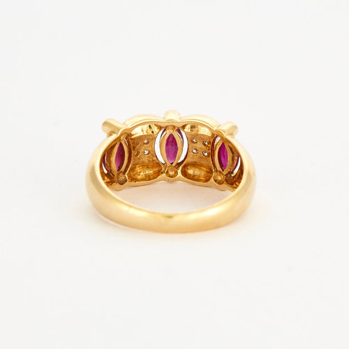 Bague 56 Bague en or jaune sertis de rubis et diamants 58 Facettes DV3841-3