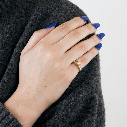 Bague 46 Bague en or jaune et diamants 58 Facettes DV3718-1