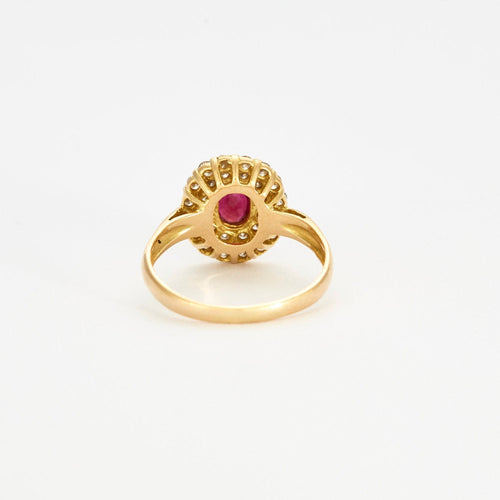 Bague 52 Bague Pompadour or jaune rubis et diamants 58 Facettes DV2004-8