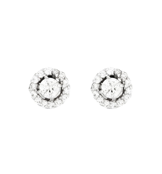 Boucles d'oreilles Boucles d'oreilles en or gris et diamants 58 Facettes DV0661-1