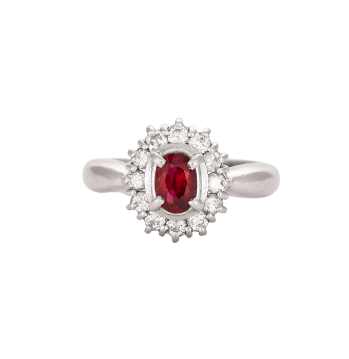 Bague Bague  platine et rubis et diamants 58 Facettes DV3470-5