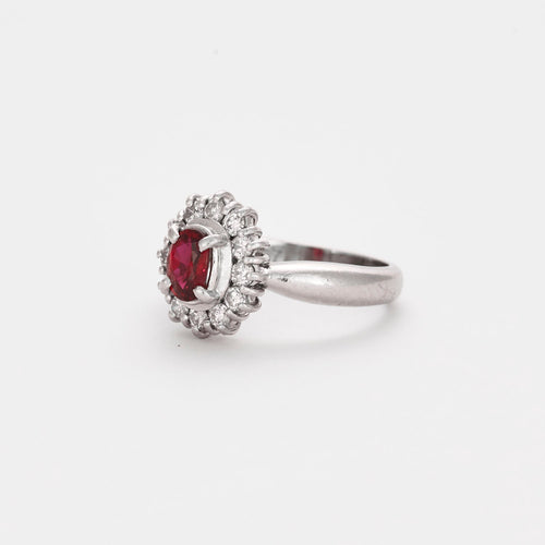 Bague 48 Bague  platine et rubis et diamants 58 Facettes DV3470-5