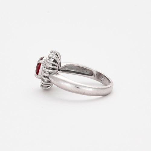 Bague 48 Bague  platine et rubis et diamants 58 Facettes DV3470-5