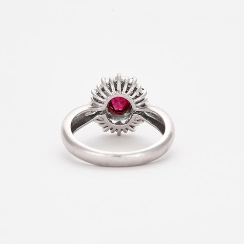 Bague 48 Bague  platine et rubis et diamants 58 Facettes DV3470-5