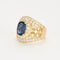 Bague 54 Bague boule or jaune sertis d'un saphir et diamants 58 Facettes DV0671-9-54-3