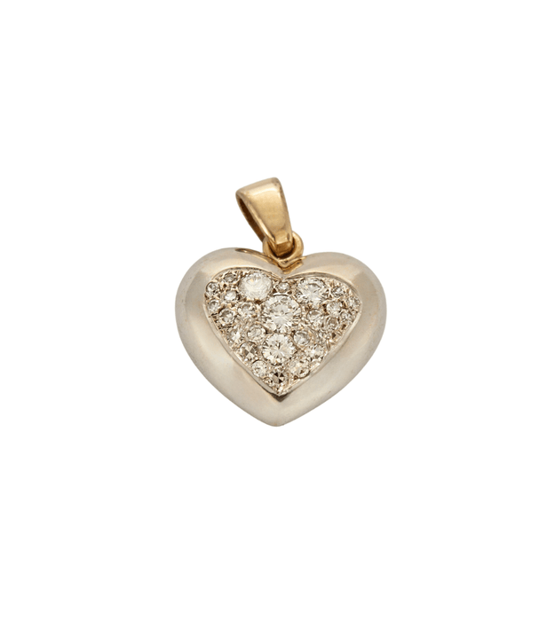 Pendentif Pendentif coeur en or rhodié et diamants 58 Facettes DV670-2