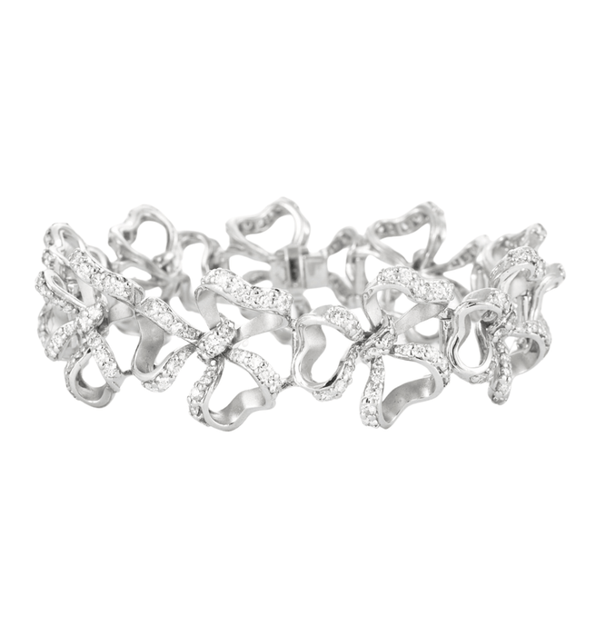 Bracelet Bracelet Nœud en or gris et diamants 58 Facettes DV3795-2