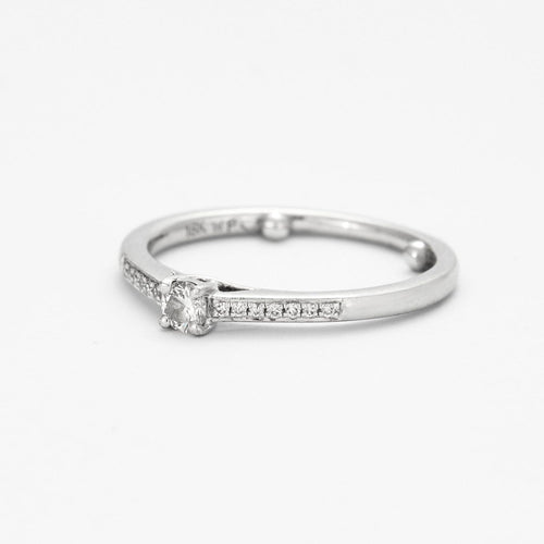 Bague 48 Bague en or gris avec diamants 58 Facettes DV4236-1