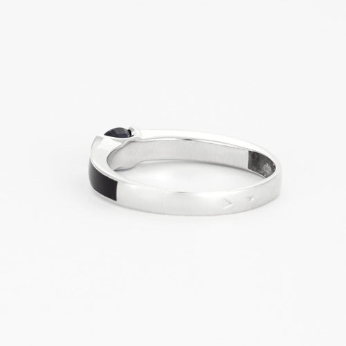 Bague 53 Bague en or gris avec saphir et diamants 58 Facettes DV4307-2