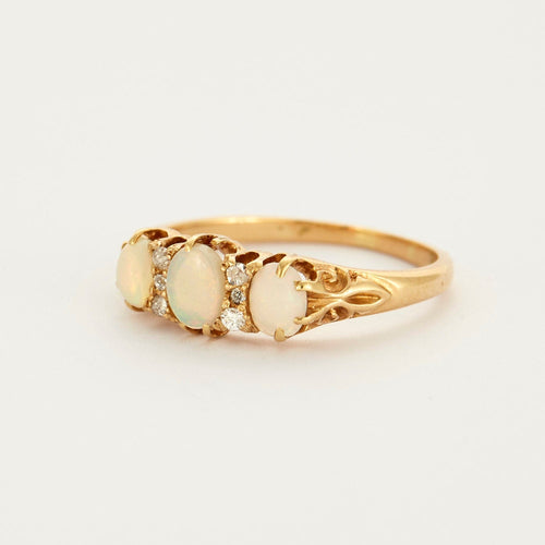 Bague 52 Bague  en or jaune , opales et diamants 58 Facettes DV3867-1