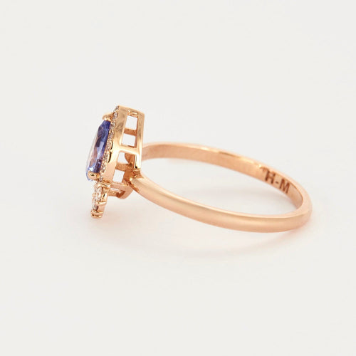 Bague 54 Bague en or rose  tanzanite et diamants 58 Facettes DV2477-1