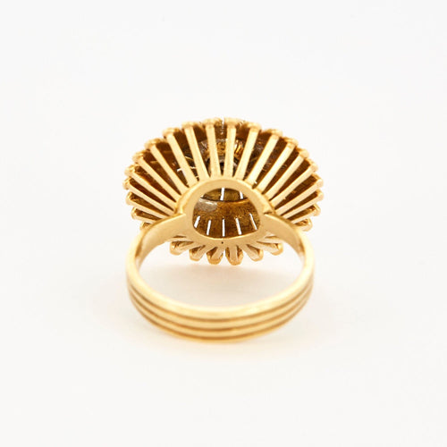 Bague 54 Bague fleur en or jaune avec diamants 58 Facettes DV4178-10