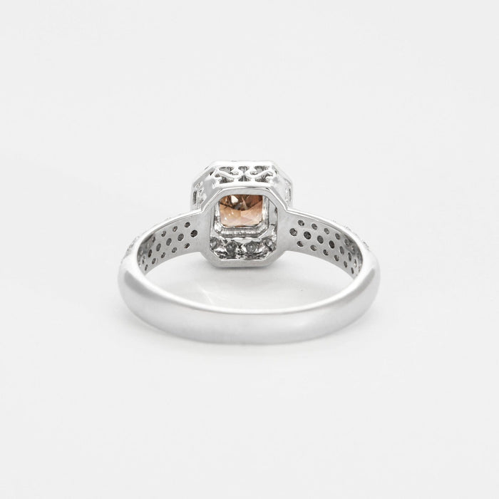 Bague 53 Bague or gris diamant brun et diamants 58 Facettes DV0686-1