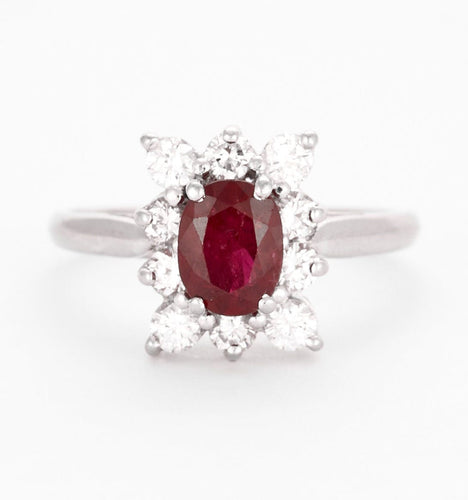 Bague 51 Bague or gris rubis et diamants 58 Facettes DV0694-1