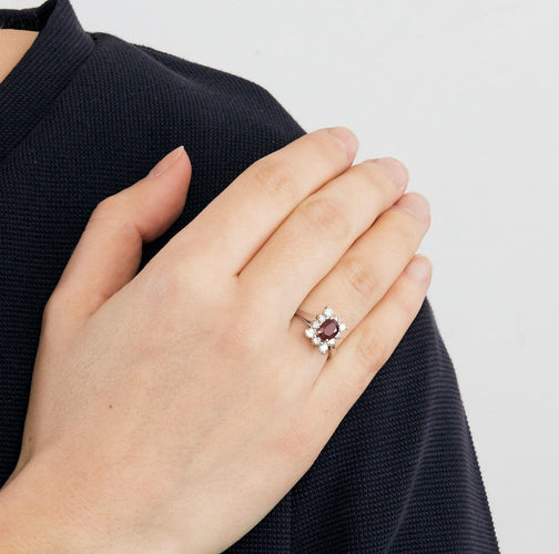 Bague 51 Bague or gris rubis et diamants 58 Facettes DV0694-1