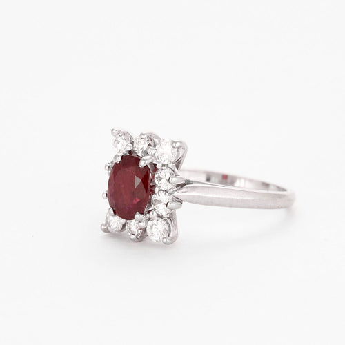 Bague 51 Bague or gris rubis et diamants 58 Facettes DV0694-1