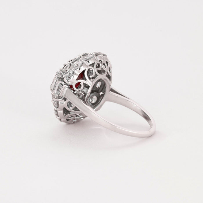 Bague 55 Bague en or gris rubis et diamants 58 Facettes DV0385-5