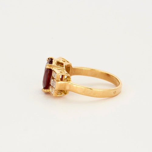 Bague 54 Bague en or jaune, rubis et diamants 58 Facettes DV0385-3