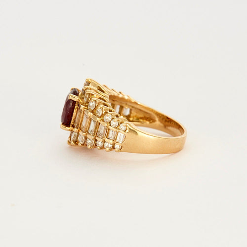 Bague 52 Bague en or jaune, rubis et diamants 58 Facettes DV0385-4