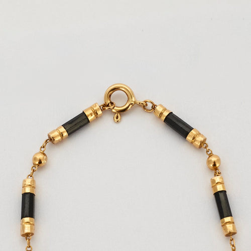 Collier Collier en or jaune et onyx 58 Facettes DV1164-5