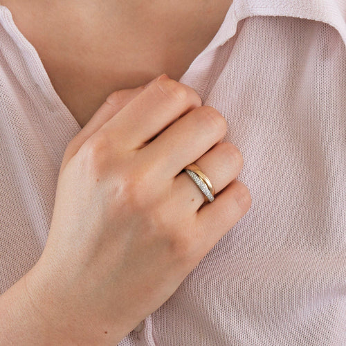 Bague 51 CARTIER - Bague Trinity trois ors diamants 58 Facettes DV0379-15-51-2