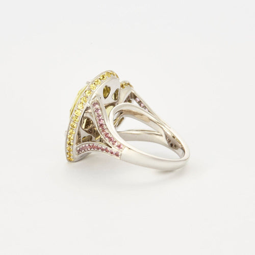 Bague 51 MAUBOUSSIN -  Bague Subtile raison or gris, citrine et saphirs roses 58 Facettes DV4532-2