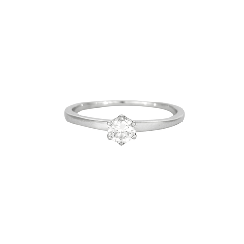 Bague 56 Bague solitaire en platine et diamant 58 Facettes DV3998-1