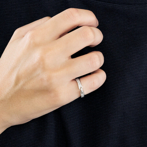 Bague CHAUMET - Lien évidence - Alliance en or gris, diamants 58 Facettes DV4823-4