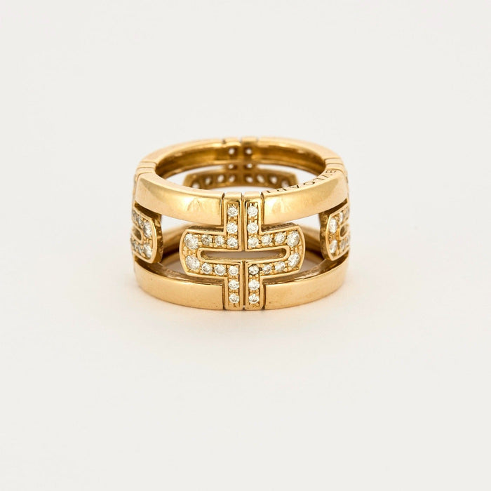 Bague 51 BULGARI - Parentesi - Bague or jaune et diamants 58 Facettes DV0705-1-51-2