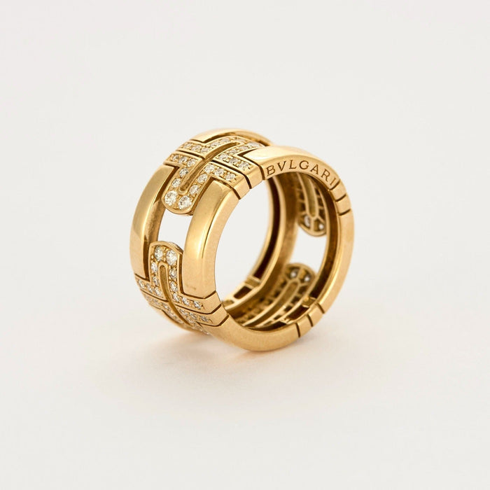 Bague 51 BULGARI - Parentesi - Bague or jaune et diamants 58 Facettes DV0705-1-51-2