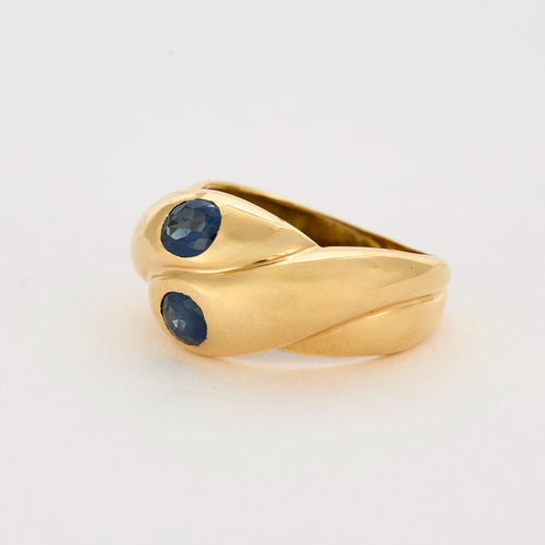 Bague 53 Bague en or jaune et saphir 58 Facettes DV5140-2-53-2