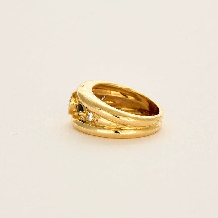 Bague 55 Bague en or jaune, saphir et diamants 58 Facettes DV5140-3