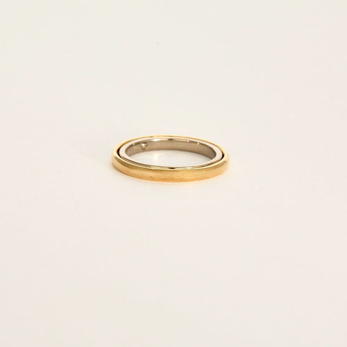 Bague 55 CHARLOTTE CHESNAIS - Ellipse Bold - Bague or jaune et or gris 58 Facettes DV0715-1-55-2