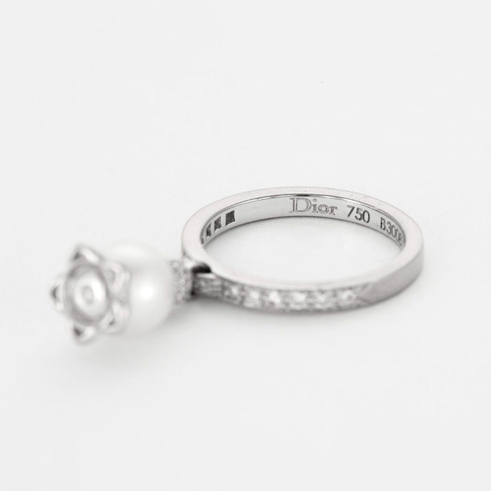 Bague 50 DIOR Bague Muguet or gris, diamants et perle 58 Facettes DV0711-1-50-2