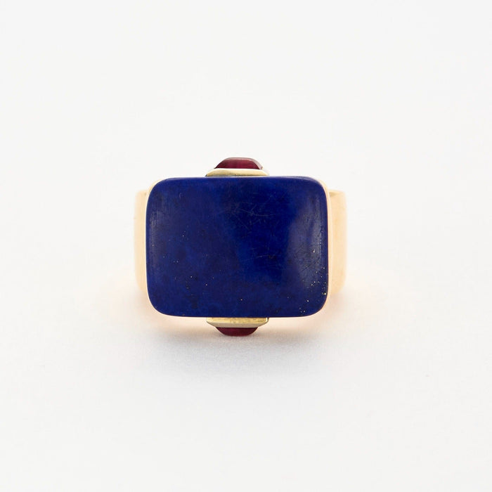 Bague 53 FRED - Bague en or jaune lapis-lazuli et rubis 58 Facettes DV2998-2