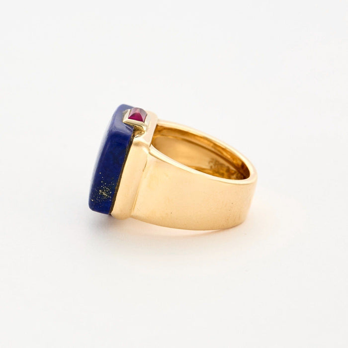 Bague 53 FRED - Bague en or jaune lapis-lazuli et rubis 58 Facettes DV2998-2