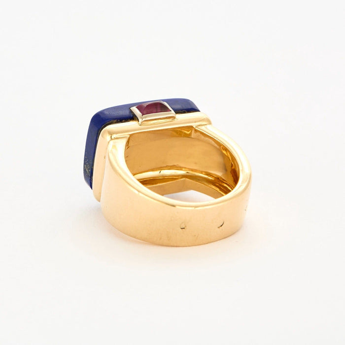 Bague 53 Bague Fred en or jaune lapis-lazuli et rubis 58 Facettes DV2998-2