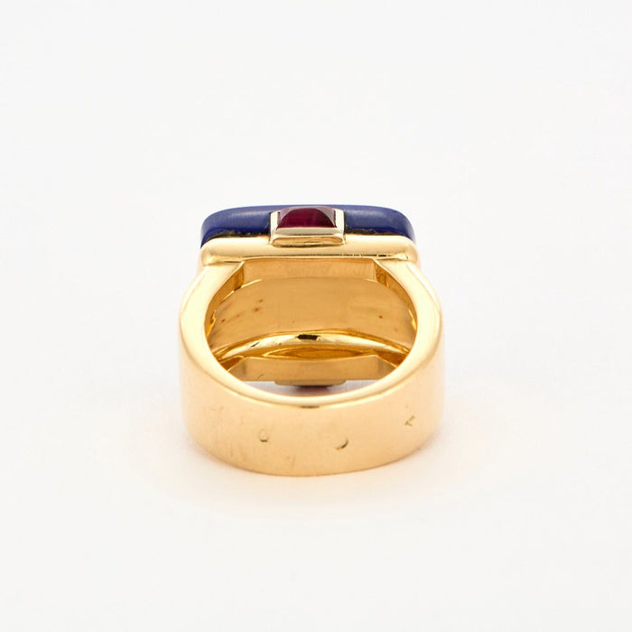 Bague 53 FRED - Bague en or jaune lapis-lazuli et rubis 58 Facettes DV2998-2