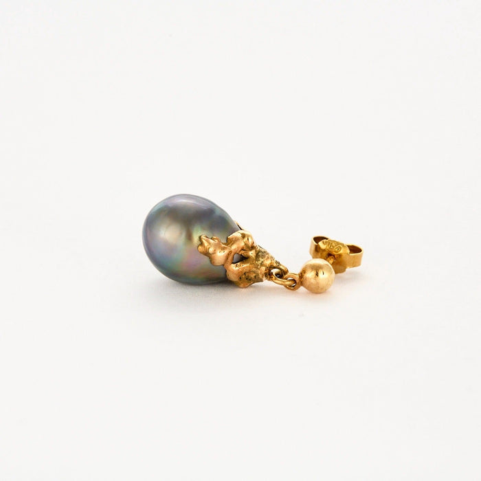 Boucles d'oreilles 1.40 x 1.10 Paire de Pendants d'oreilles or jaune, perles de Tahiti 58 Facettes DV0717-1-1.40 x 1.10