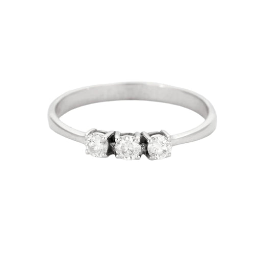 Bague 58 Bague en or gris, diamants 58 Facettes DV5778-1