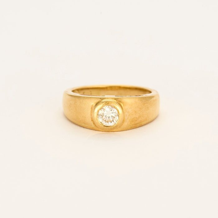 Bague jonc en or jaune et  diamant